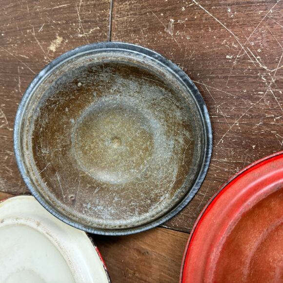 Set Bundle of Vintage Enamelware Graniteware lids Replacements Wall‎ Decor - Picture 11 of 12